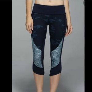 Lululemon Wunder Under Full Luon Crop Camo Size 2